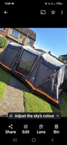 Man tent used once - man, once.